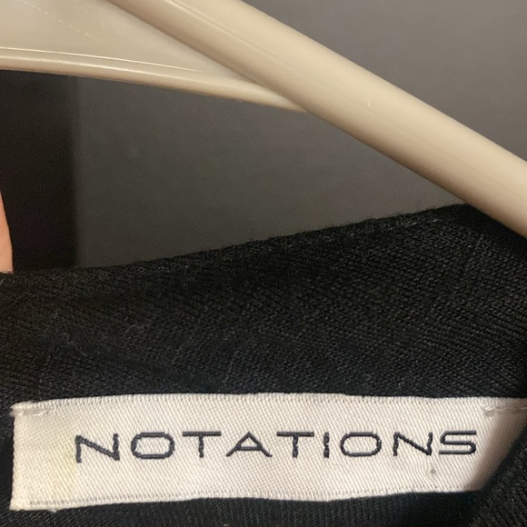 Notations black embroidered boho bell sleeve top size medium - Picture 5 of 7